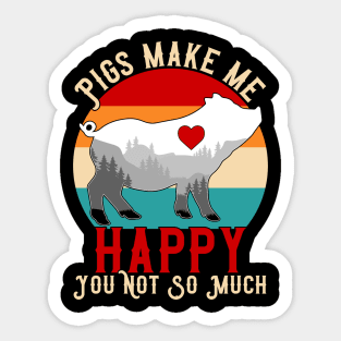 Pigs Make Me Happy Sticker